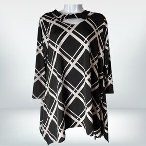 J/M Sportswear by Cato Love Affair Top, Black/White, Small, NWT